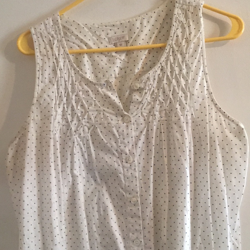 Super Cute J Crew Polka Dot Sleeveless Top
